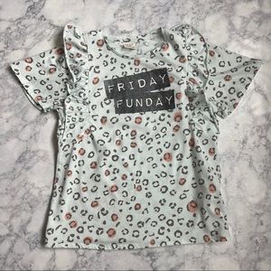 ZARA Girls Kids Leopard Friday Funday Shirt Dress Top 11/12